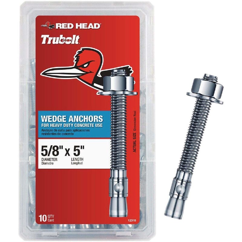 Red Head 5/8 in. x 5 in. Wedge Anchor 10CT - Image 4